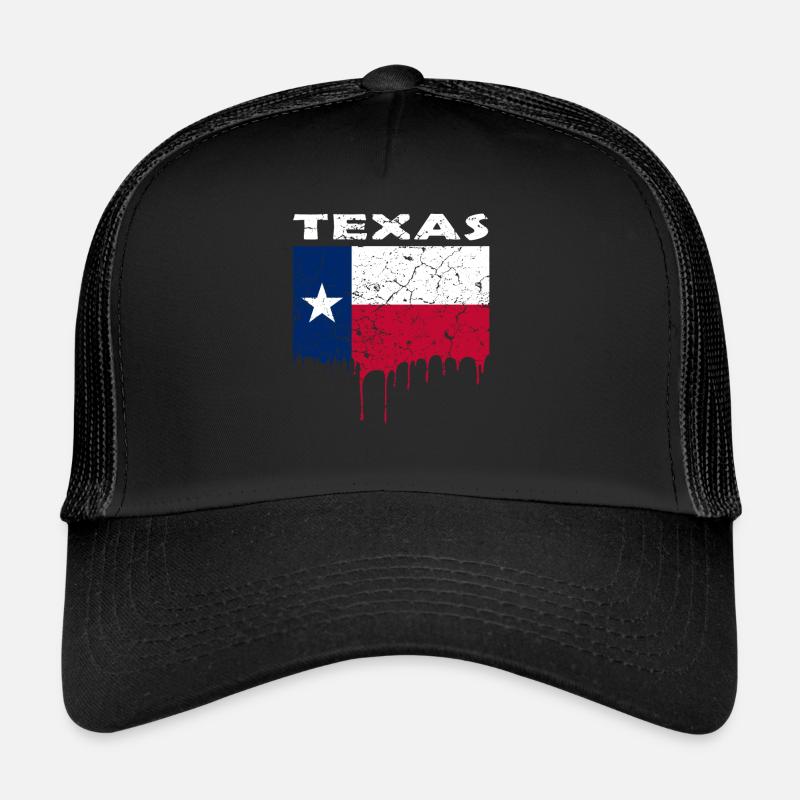 Drapeau du Texas - Casquette trucker  - noir/noir