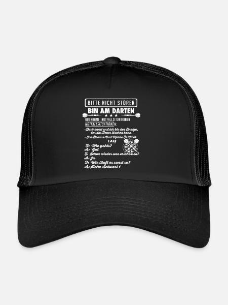 Dart Darts Darten Geschenk - Trucker Cap - Schwarz/Schwarz