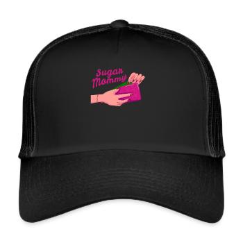 Sugar Mommy Momma Mama Geschenke Toyboy - Trucker Cap - Schwarz/Schwarz - Vorne