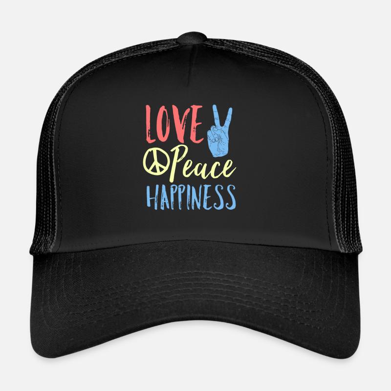 Love Peace Happiness Trucker Cap