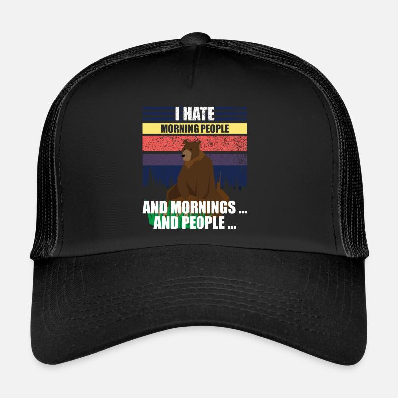 Ich hasse Menschen - Trucker Cap - Schwarz/Schwarz