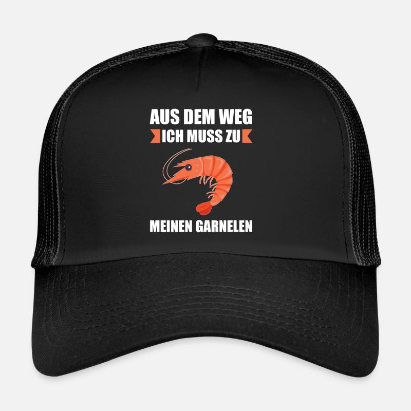 Garnele Garnelen Shrimp Meerestiere Geschenk - Trucker Cap - Schwarz/Schwarz