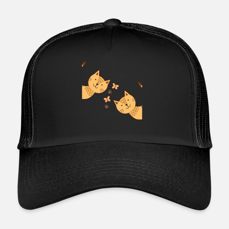 Cat cat paw cat face Two cats Trucker Cap