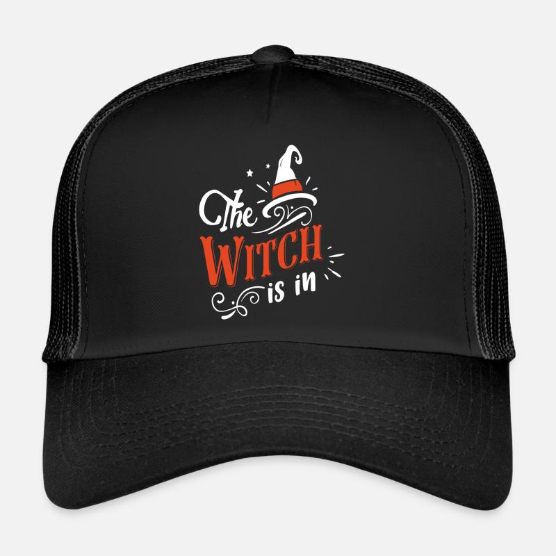 The witch is in Halloween witch quote Trucker Cap