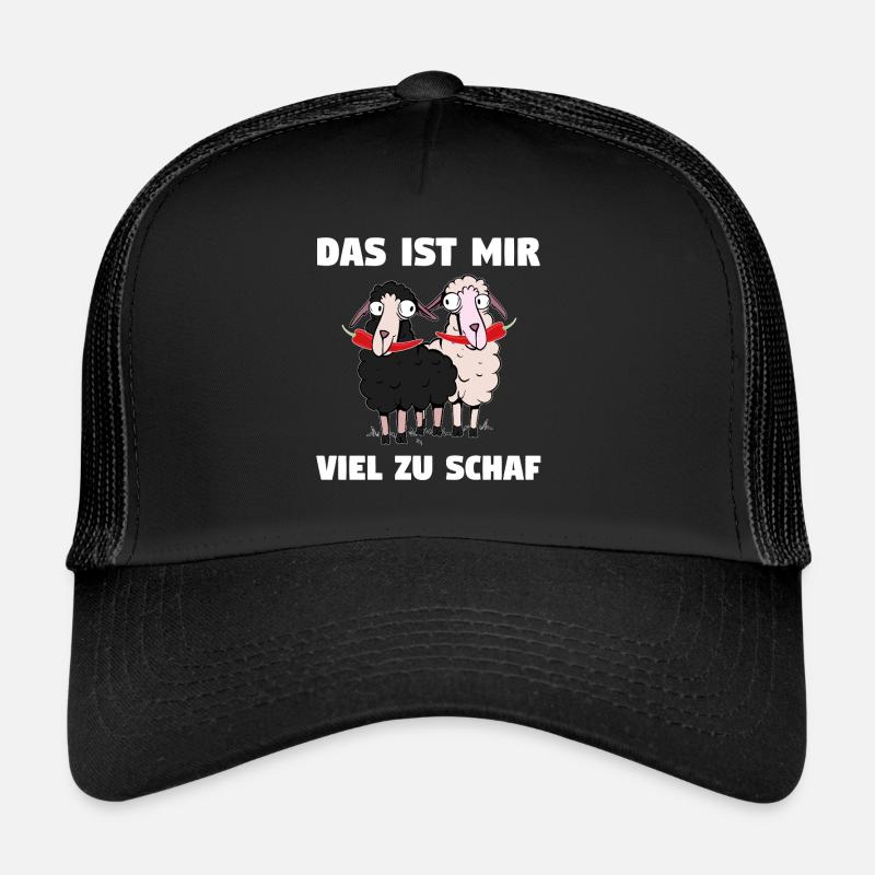 Schaf Unschaf Schafe Scharf Hirte Geschenk - Trucker Cap - Schwarz/Schwarz