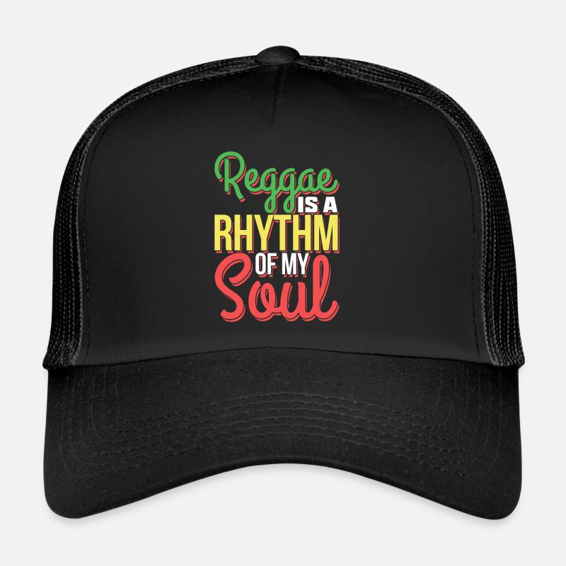 Reggae Rasta Rastafari Jamaika - Trucker Cap - Schwarz/Schwarz