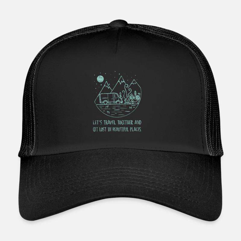 Let’s la relation camping fourgon - Casquette trucker  - noir/noir