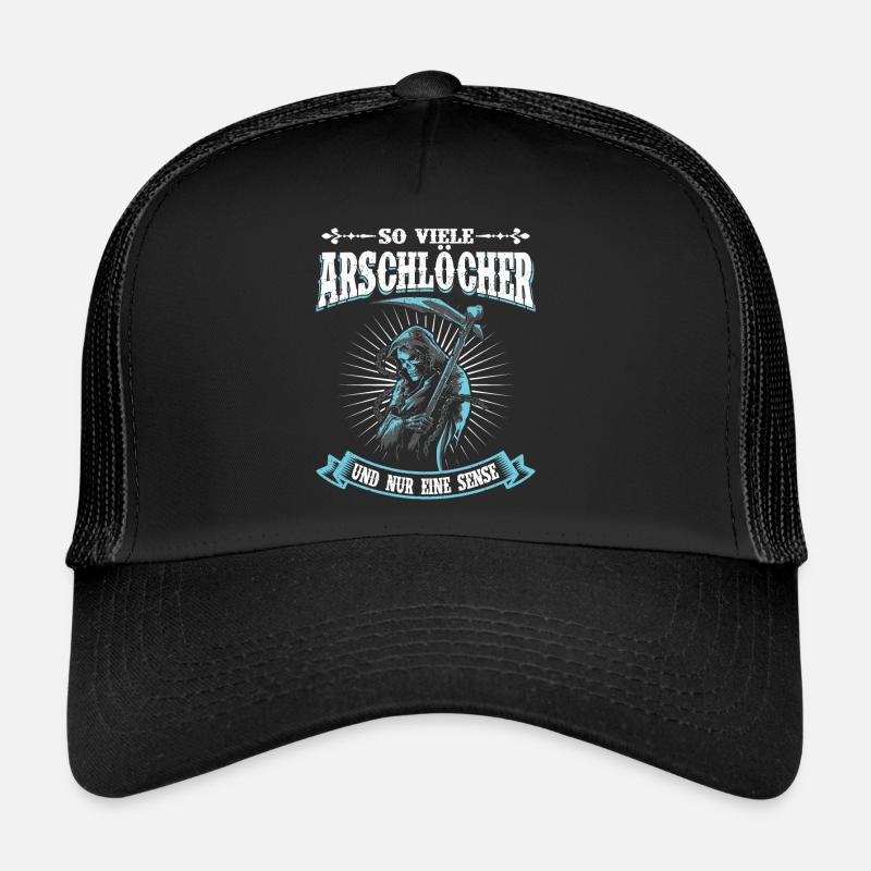 Sensemann So Viele Arschlöcher - Trucker Cap - Schwarz/Schwarz