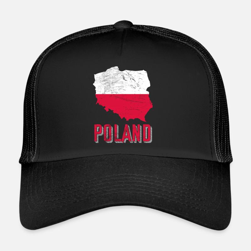 Pologne - Casquette trucker  - noir/noir