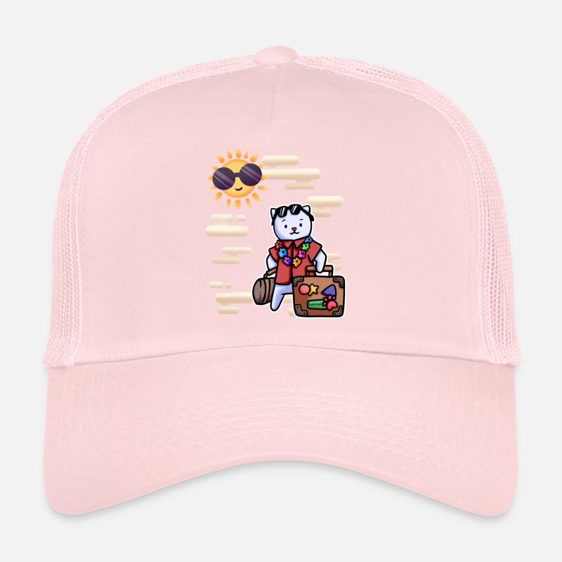 Cat vacation suitcase heaven Trucker Cap