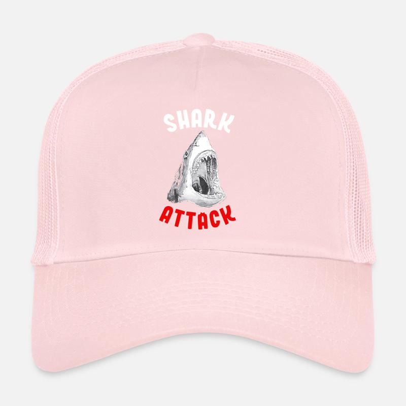 Shark Attack Danger Funny Beach Gift Idea Trucker Cap