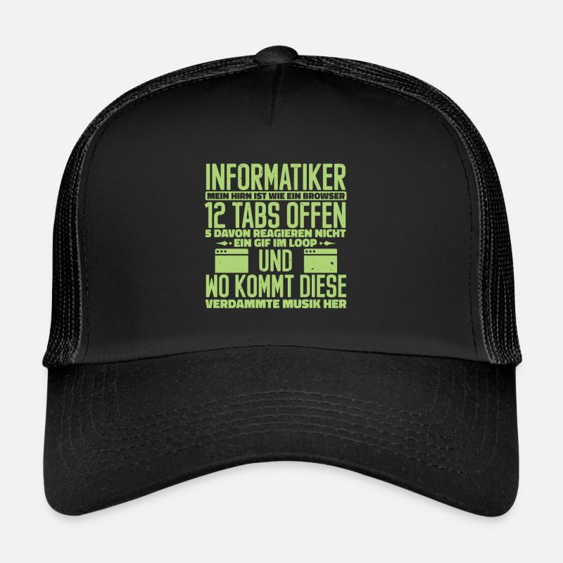 Computer scientist 12 tabs open Trucker Cap