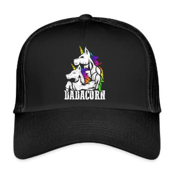 Muscle Unicorn Dad and Baby Girl Christmas Papa - Trucker Cap - black/black - Front