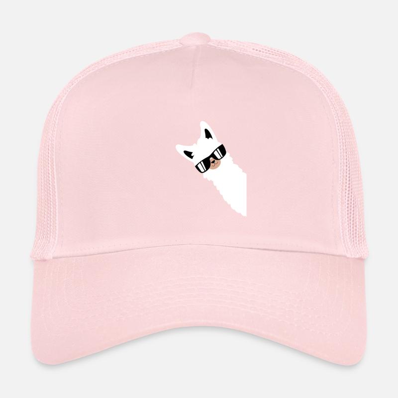 Funny alpaca, llama with sunglasses Trucker Cap