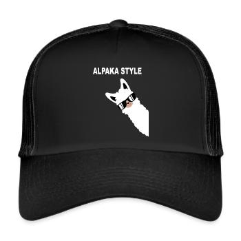 Funny alpaca design alpaca style saying - Trucker Cap - black/black - Front