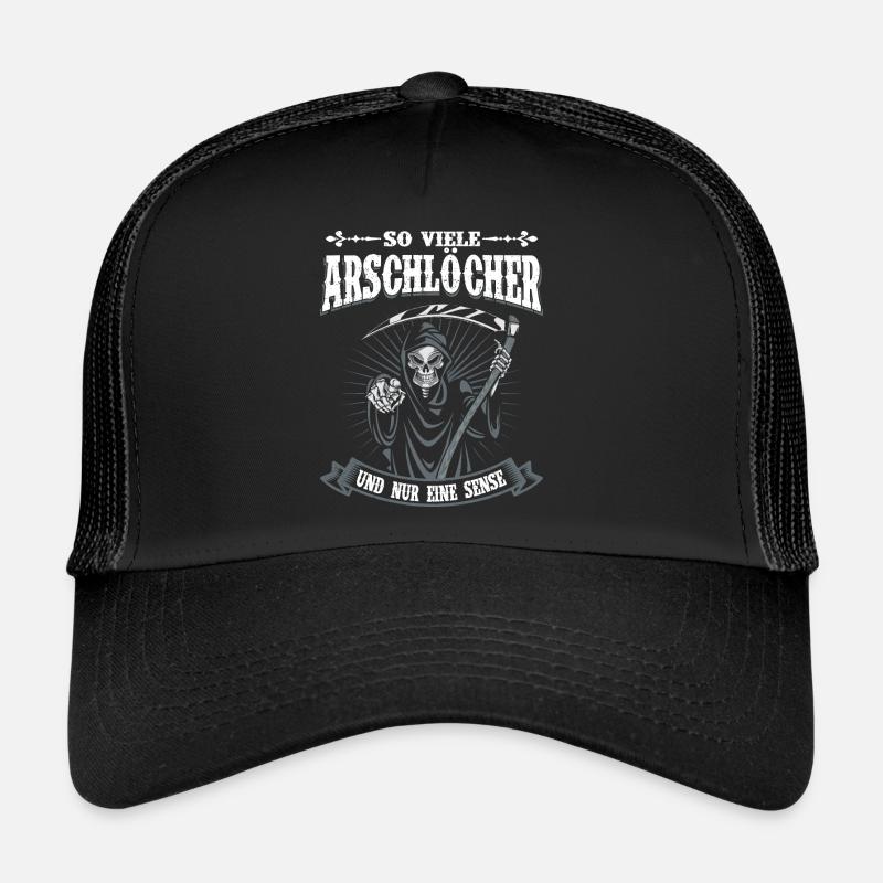 So Viele Arschlöcher Und Nur Eine Sense - Trucker Cap - Schwarz/Schwarz