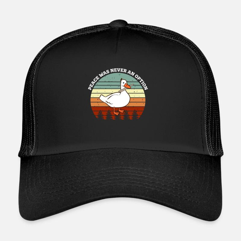 Peace Was Never An Option Goose Meme - Trucker Cap - black/black