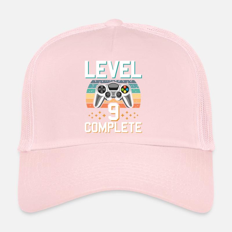 Level 9 Complete 9 Jahre Gamer Junge Geschenk Trucker Cap
