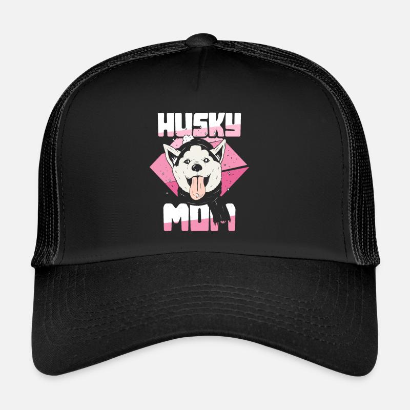 Husky Mom - Sibirischer Husky Muttertag - Trucker Cap - Schwarz/Schwarz