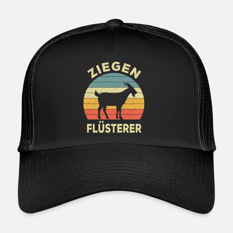 Ziegen Flüsterer Landwirt Hirte Bauer Geschenkide - Trucker Cap - Schwarz/Schwarz