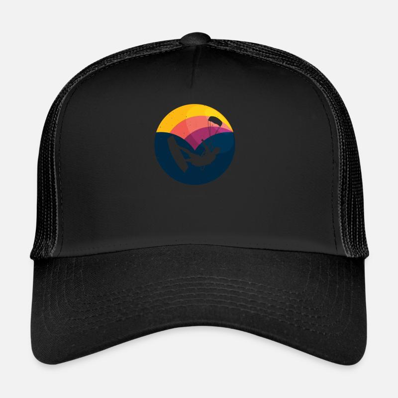 Kite Kiteboarding Kitesurfer Kiteboard Geschenk - Trucker Cap - Schwarz/Schwarz