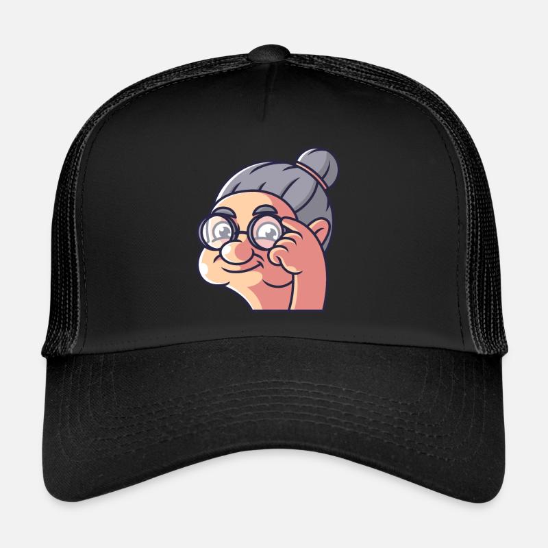 Oma zeigt einen Vogel Trucker Cap