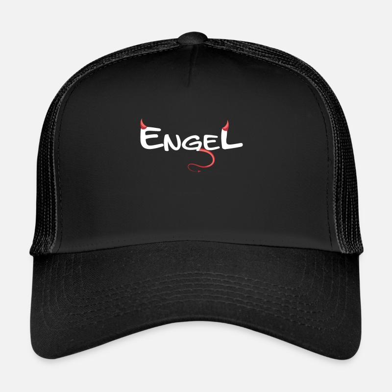 Engel Teufel Hörner mit Schwanz Trucker Cap
