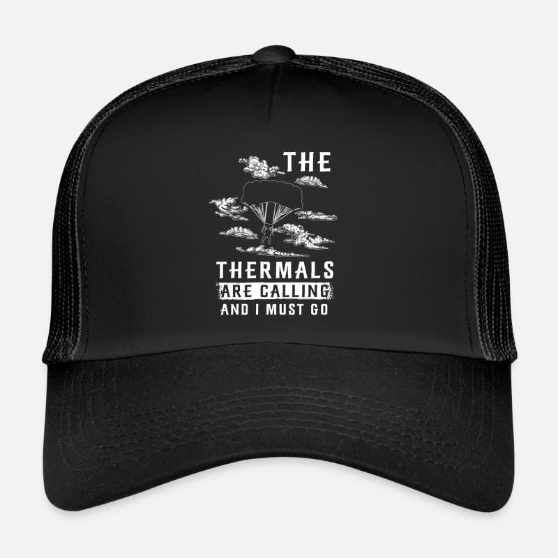 Paragliding Thermals Calling - Trucker Cap - Schwarz/Schwarz