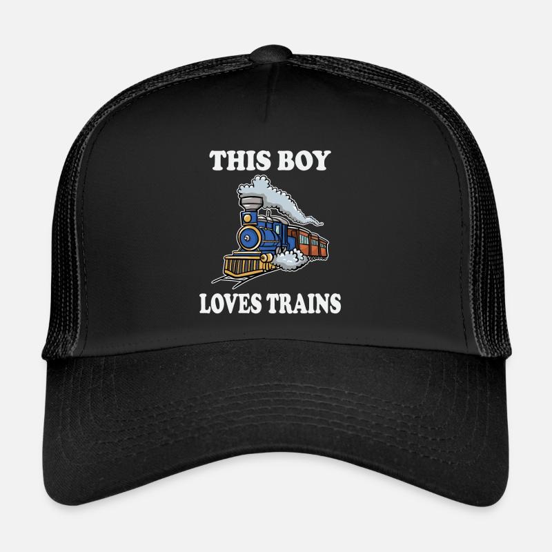 This Boy Loves Trains Trucker Cap