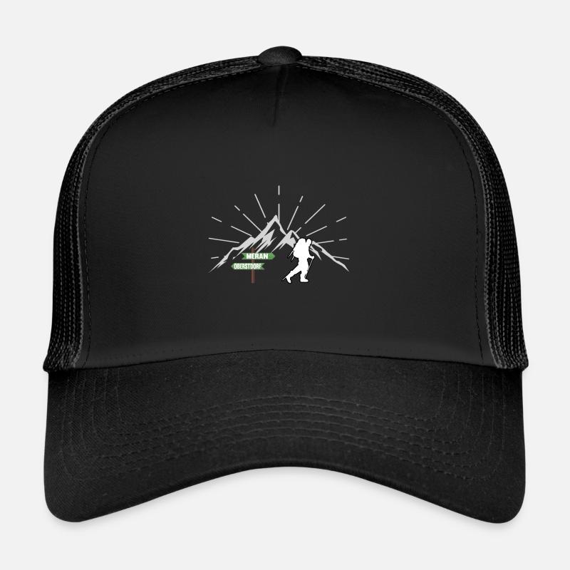 Long-distance hiking trail E5 Oberstdorf Merano crossing the Alps - Trucker Cap - black/black