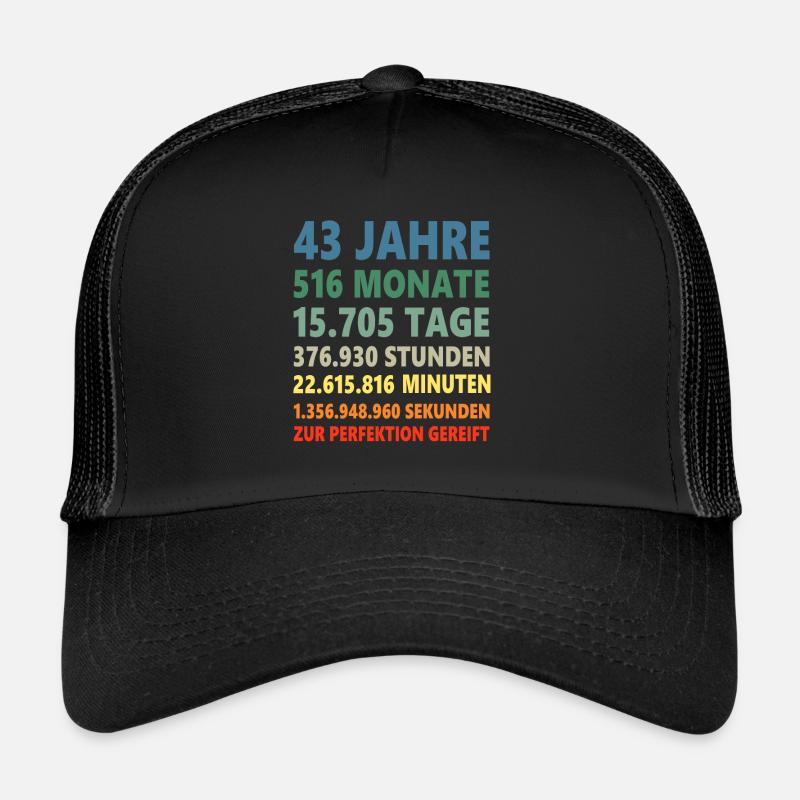 43. Geburtstag 43 Jahre 43ter Geburtstagsgeschenk Trucker Cap