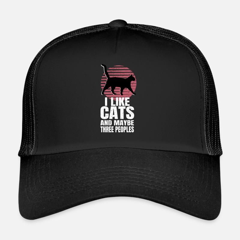 J’aime les cats et maybe three people Casquette trucker 