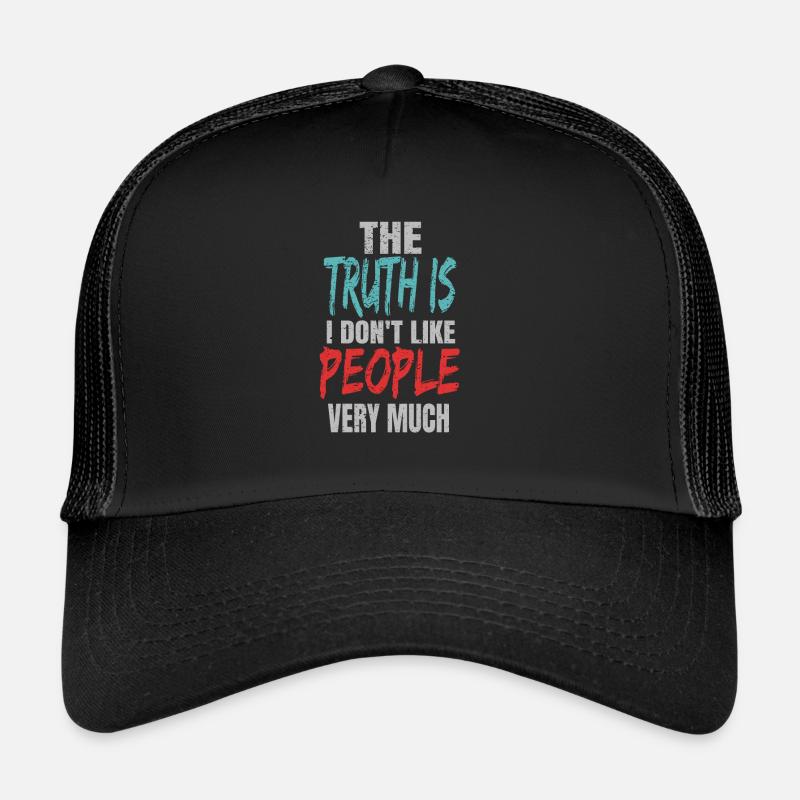 Ich hasse Menschen - Trucker Cap - Schwarz/Schwarz