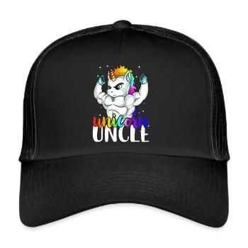 Unicorn Uncle Unclecorn designs for Men Manly - Trucker Cap - black/black - Front