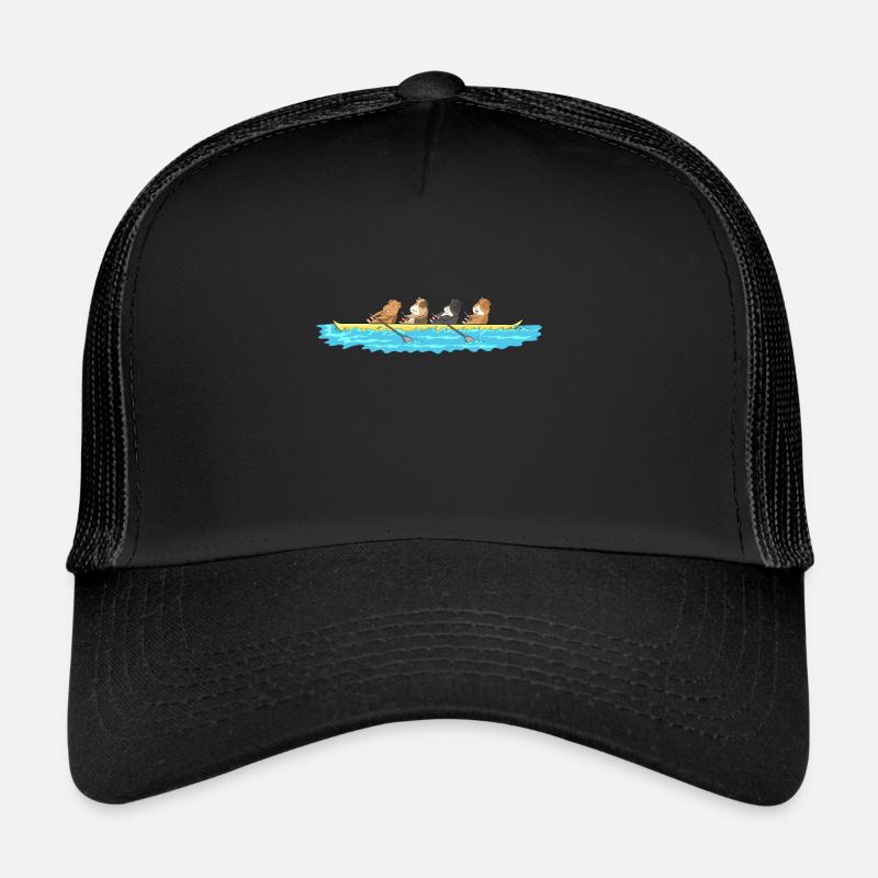 Drôle de cochons d'Inde dans un bateau - Casquette trucker - noir/noir