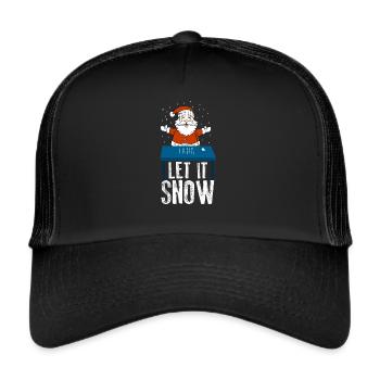 Kokain Kokain Set Kokain Röhrchen Kokainpflanze - Trucker Cap - Schwarz/Schwarz - Vorne