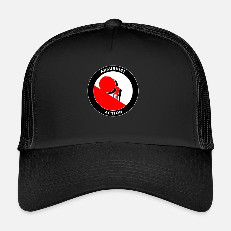 Sisyphus Absurd Absurdism Philosophy Antifa - Trucker Cap - black/black