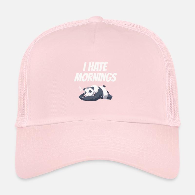 I Hate Mornings Pandabär Panda Spruch Geschenk Trucker Cap