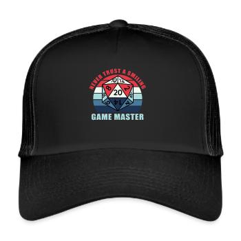 Spielleiter Fantasy Rollenspiel Tshirt Game Master - Trucker Cap - Schwarz/Schwarz - Vorne