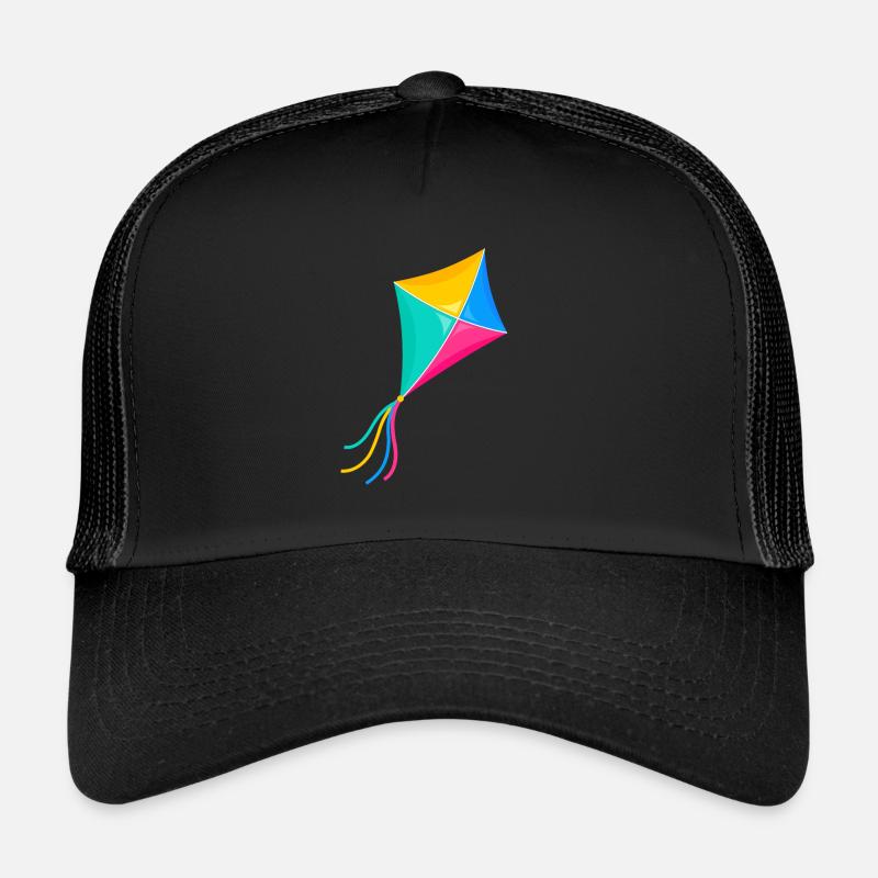 Drachenfliegen Lenkdrachen Flugdrachen Geschenk - Trucker Cap - Schwarz/Schwarz