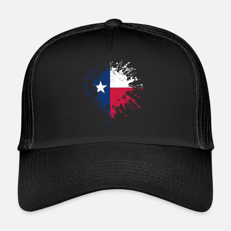 Texas Flagge - Trucker Cap - Schwarz/Schwarz