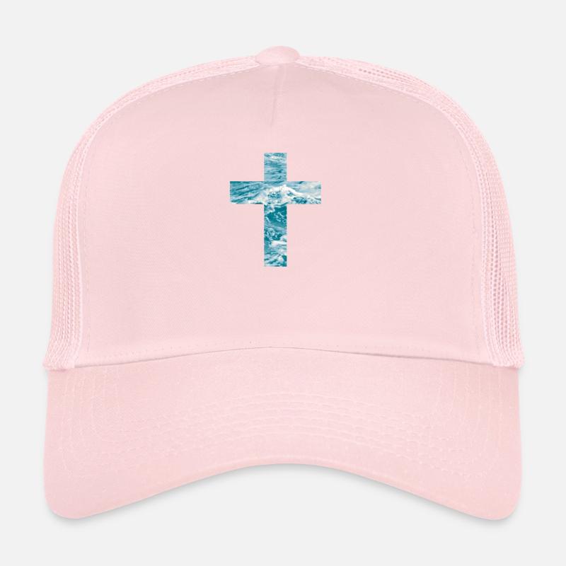 Croix chrétienne d’eau vive Casquette trucker 