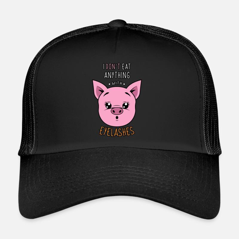 I don't eat anything that has eyelashes Vegan Love for animals Trucker Cap