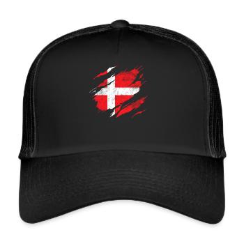 Denmark flag - Trucker Cap - black/black - Front