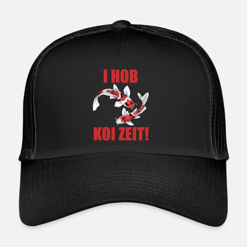 lustige Koi Kois i hob koi zeit Geschenkidee - Trucker Cap - Schwarz/Schwarz