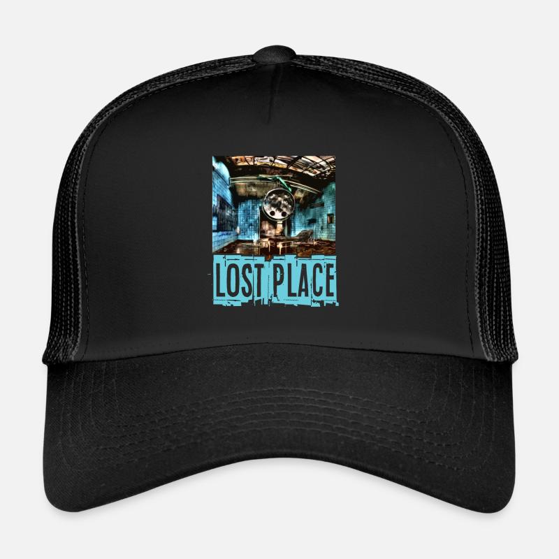 Lost Places Geschenk Urban Exploration Urbex - Trucker Cap - Schwarz/Schwarz