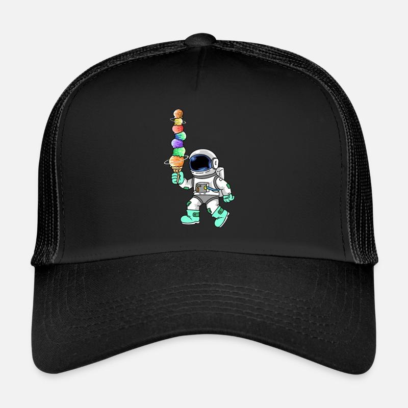 Niedlicher Astronaut mit Eiscream aus Planeten Trucker Cap