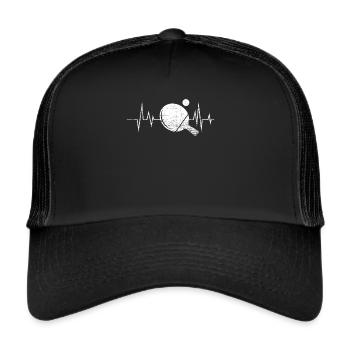 Tischtennis Herzschlag - Trucker Cap - Schwarz/Schwarz - Vorne