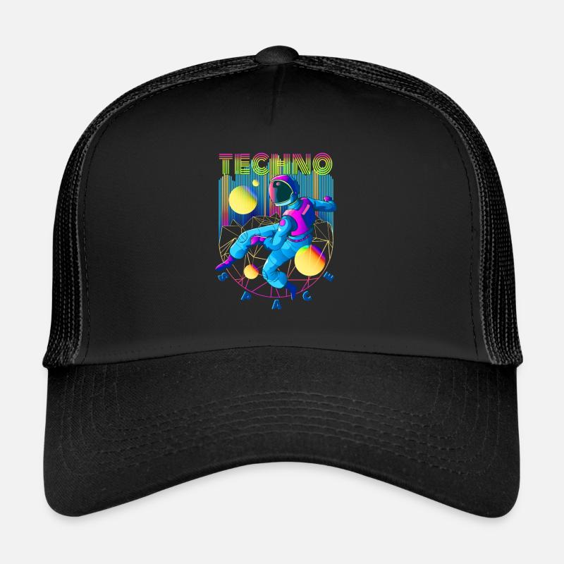 Techno Weltraum - Trucker Cap - Schwarz/Schwarz