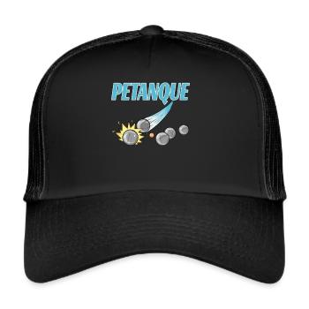 Petanque für einen Petanque Spieler - Trucker Cap - Schwarz/Schwarz - Vorne